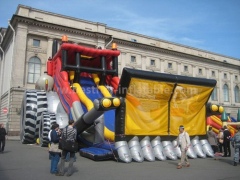 Hippo inflatable bouncer slide combo