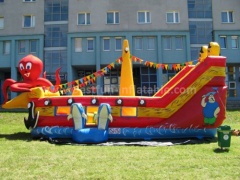 Huge inflatable octopus slide