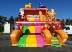 Inflatable cartoon bounce and slide