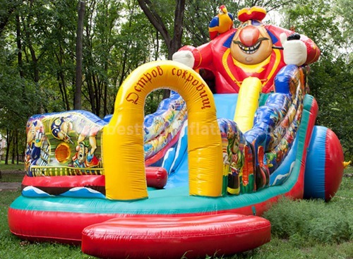 Inflatable cartoon theme slide