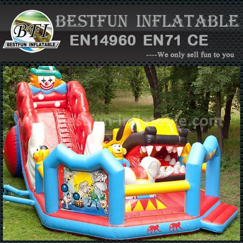 Extreme inflatable clown slide