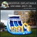 Inflatable double lanes slide