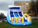 Inflatable double lanes slide