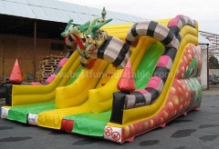 Inflatable double splash slide