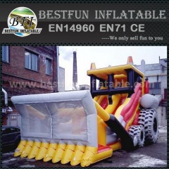 Inflatable dual lane raptor slide