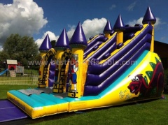 Inflatable dual lanes slide