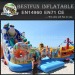 Inflatable obstacle double slide