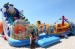 Inflatable obstacle double slide