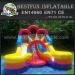 Inflatable slide double land