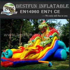 Inflatable monster strunggle slide