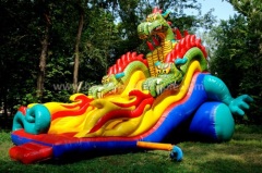 Inflatable monster strunggle slide