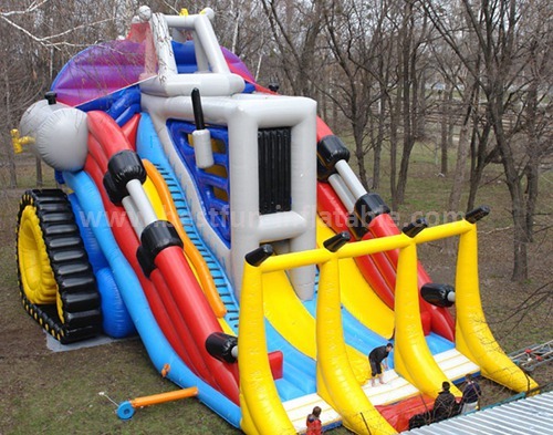 Inflatable side slide jumper combo