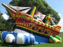 Inflatable slide in special ship shape