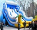 Inflatable ocean wave slide