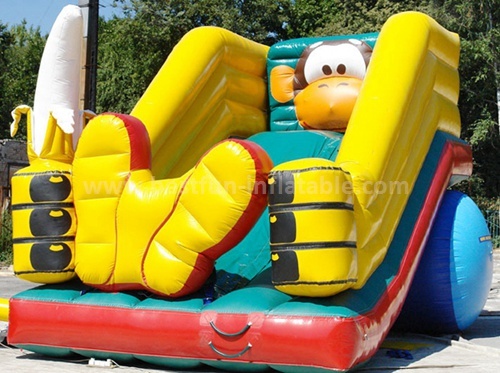 Jungle themed inflatable slides