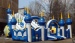 PVC inflatable slide blue