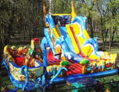Multi slides inflatable playground