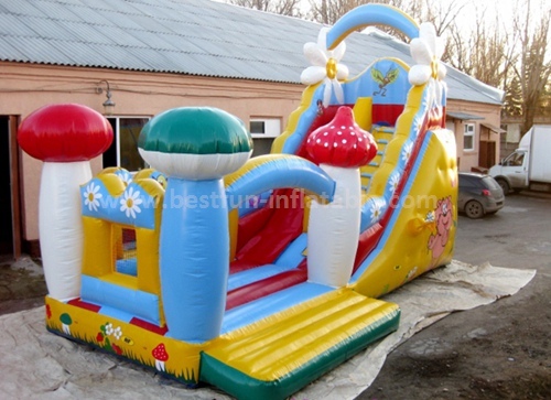 Mushroom inflatable high slide