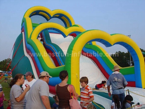 Outdoor inflatable cartoon slide