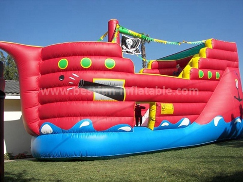 Pirate ship giant inflatable slide