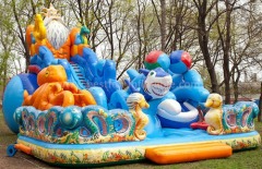 Sea world themed inflatable slide