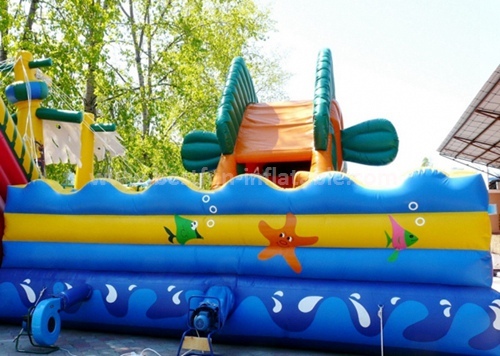 Snappy fish inflatable slide for sale