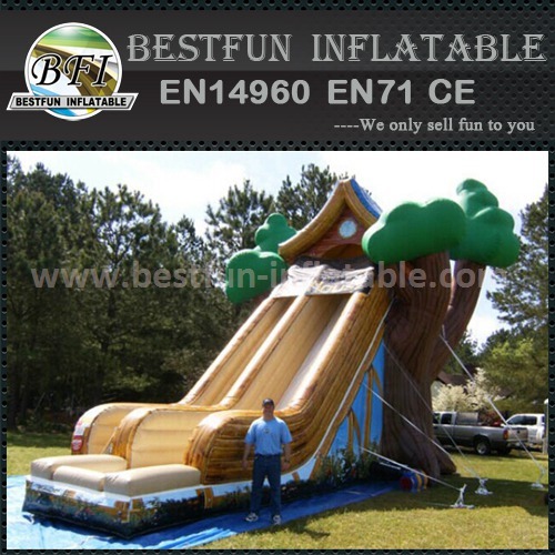 Tree house inflatable slide