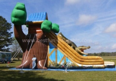 Tree house inflatable slide