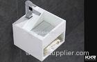 Wall Mounted White Pedestal Sink / Rectangular Bathroom Wash Basin