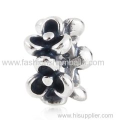 Antique Sterling Silver Flower Beads European Style