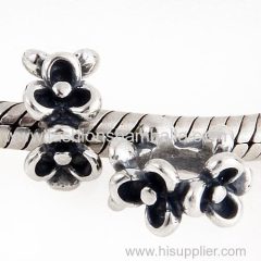 Antique Sterling Silver Flower Beads European Style