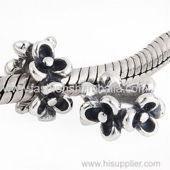 Antique Sterling Silver Flower Beads European Style