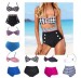 Fashion Women Cutest Vintage Retro Stripe Retro Pin Push Up Bandeau Swimsuit Swimwear High Waist Bikini Bra Set