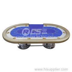 Oval disk feet Texas poker table