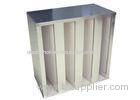 Galvanized Frame V Bank Air Filter F7 / F8 With Big Air Volume