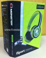 Monster iSport Freedom On-Ear Bluetooth Wireless Headphones Neon Green