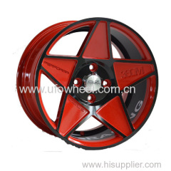 Painted red with black inner groove 15 inch wheel