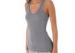 Leisure Relaxed Style Knitted Tank Top with V Neckline , Grey / White