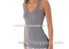 Leisure Relaxed Style Knitted Tank Top with V Neckline , Grey / White