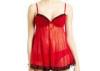 Red Babydoll Nightwear Sweat Stereo Lace Night Skirt with Cross Back Straps