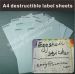 A4 brittle destructibe sticker papers