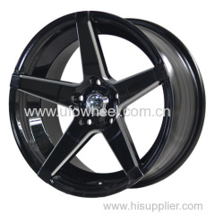 17 inch black painted inner groove alloy car wheel