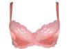 Comfortable Pink Jacquard Satin Full Figured Bras Fine Lace Lingerie