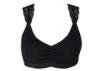 Black Elastic Cotton pullover bra with Lace Strap Leisure Free