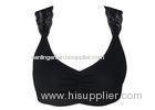 Black Elastic Cotton pullover bra with Lace Strap Leisure Free