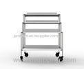 Three Layers Shop Display Stands Chrome Plated With Wheels