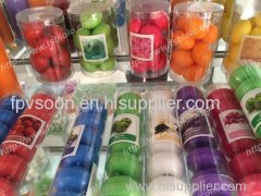 All kinds of colours and shapes scented candle