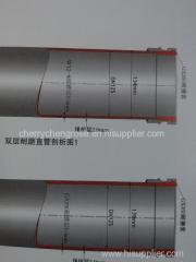 Twall wall pipe DN125mm*(3+2)mm*3000mm concrete pump pipes