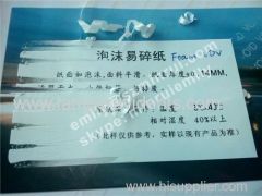 Foam Brittle Self Adhesive Ultra Destructible Vinyl Label Papers Manufacturer in Rolls or in Sheets
