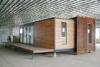 Extended Modified Container House Galvanized Steel Sturcture, Wood Door Panel